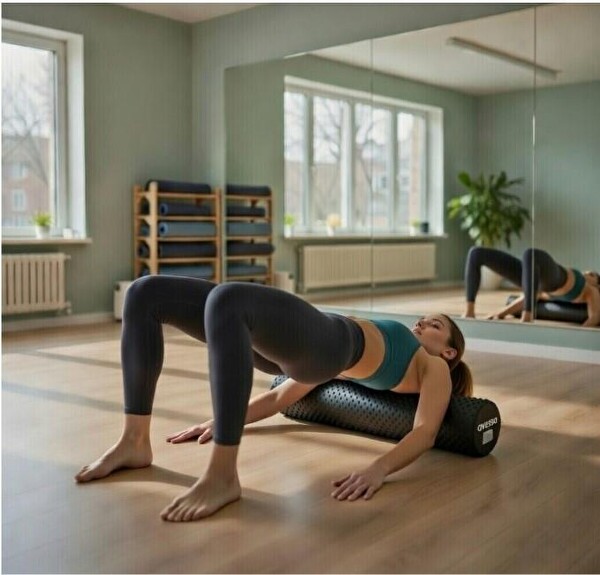 Avessa Afr Masajlı Uzun Foam Roller Siyah 90x15 CM