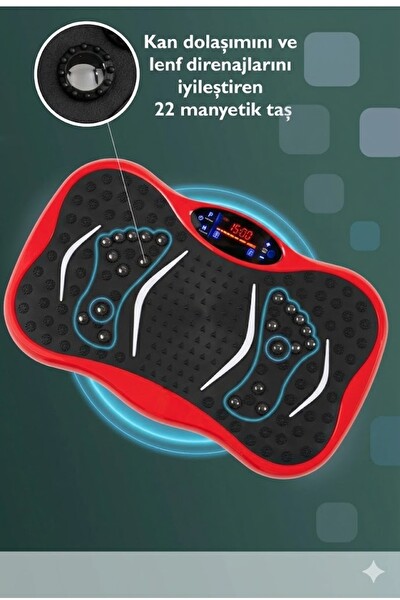 Konsolplus 3D 5 Programlı Titreşimli Spor Kondisyon Fitness Egzersiz Aleti Kırmızı