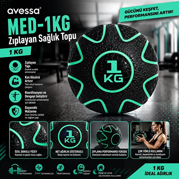 Avessa Med-1KG Zıplayan Sağlık Topu 1 KG