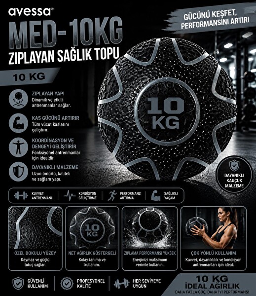 Avessa Med-10 Zıplayan Sağlık Topu 10 KG