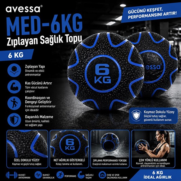Avessa Med 6 KG Zıplayan Sağlık Topu