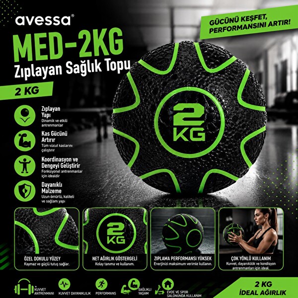 Avessa Med 2 KG Zıplayan Sağlık Topu