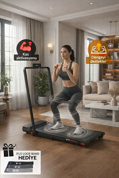 Voit V-Fit by Vibro Run Katlanabilir 8 km/s Titreşim Modlu Kumandalı Titreşimli Koşu Bandı