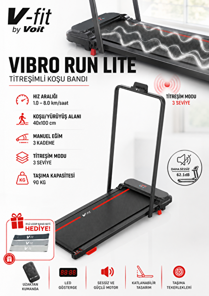 Voit V-Fit by Vibro Run Katlanabilir 8 km/s Titreşim Modlu Kumandalı Titreşimli Koşu Bandı