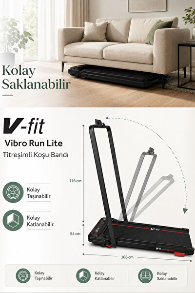 Voit V-Fit by Vibro Run Katlanabilir 8 km/s Titreşim Modlu Kumandalı Titreşimli Koşu Bandı