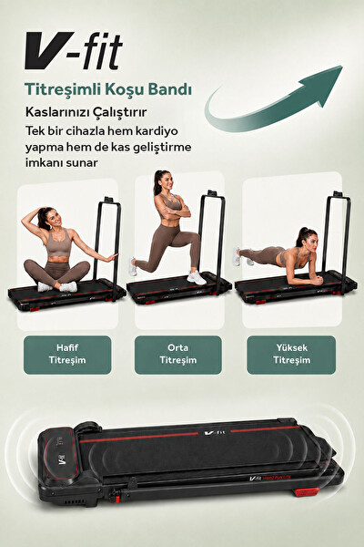 Voit V-Fit by Vibro Run Katlanabilir 8 km/s Titreşim Modlu Kumandalı Titreşimli Koşu Bandı