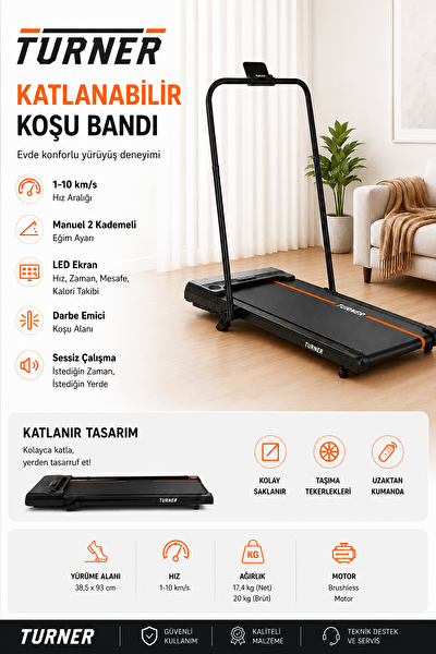 Voit Turner Katlanabilir Yürüyüş Bandı Koşu Bandı