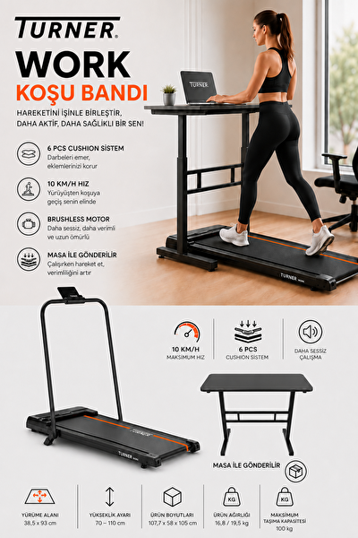 Voit Product Stamp Work Masa Altı Kullanıma Uygun 10 km/h 1 Work Masalı Katlanabilir Yürüyüş Bandı