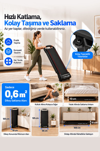 Voit V-Fit Compact Slim Vibe Titreşimli Koşu Bandı