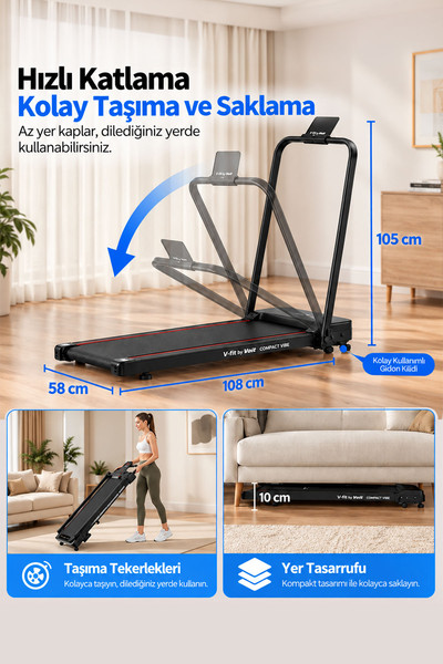 Voit V-Fit Compact Slim Vibe Titreşimli Koşu Bandı