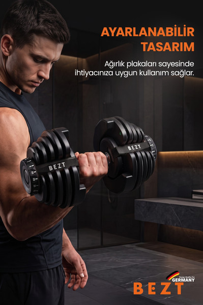 Bezt Pro Sports Ayarlanabilir 40 KG Siyah Dambıl Seti