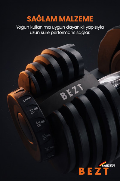 Bezt Pro Sports Ayarlanabilir 40 KG Siyah Dambıl Seti