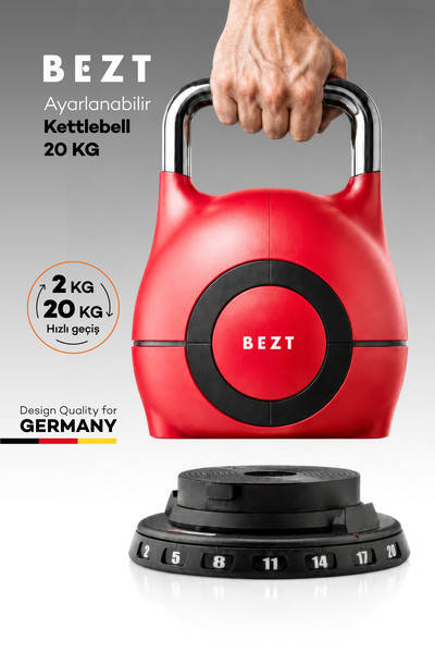 Bezt Pro Ayarlanabilir 20 KG Kırmızı Kettlebell