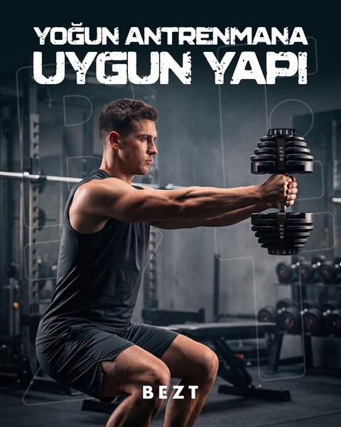 Bezt Pro Sports Ayarlanabilir 2'li 40 KG Siyah Dambıl Seti