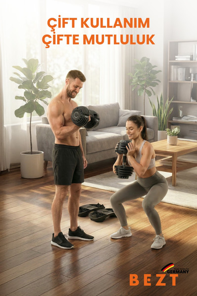 Bezt Pro Sports Ayarlanabilir 2'li 40 KG Siyah Dambıl Seti