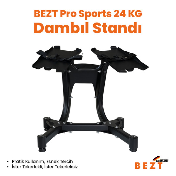 Bezt Pro Sports Ayarlanabilir 2 x 24 KG Kırmızı Dambıl Seti ve Stand