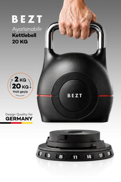 Bezt Pro Ayarlanabilir 20 KG Siyah Kettlebell