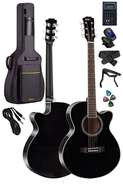 Teknosa Midex XC-300BK-EQ 4/4 Yetişkin Üst Segment Siyah Profesyonel Elektro Akustik Gitar