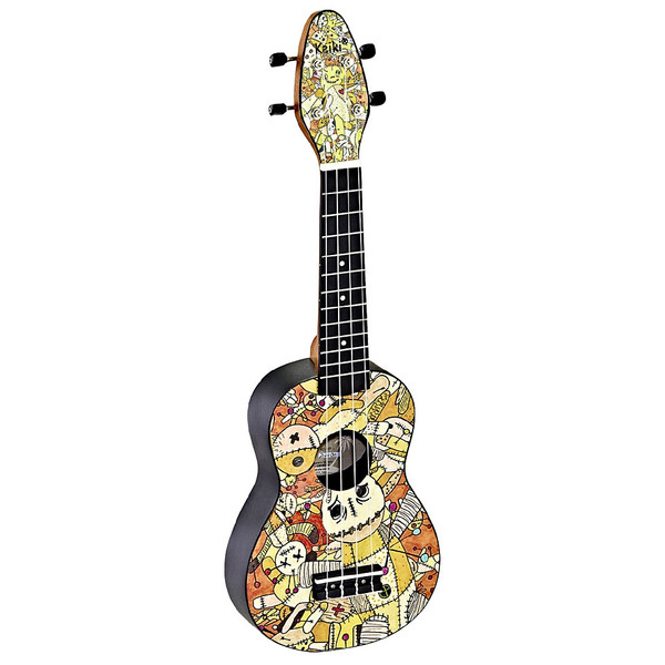 Ortega K2-VP Keiki Sopranino Ukulele Seti (Voodoo Puppet)