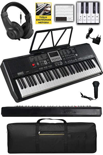 Midex PS-1800BK-H 61 Tuşlu Kaliteli Dijital Ekranlı Org (Kulaklık Çanta Notalık Adaptör Metod)