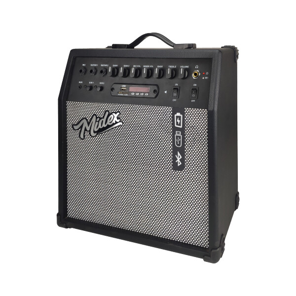 Midex MGA-50USB-BT Elektro Gitar Amfisi 50 W USB Bluetooth Şarjlı 4 Girişli