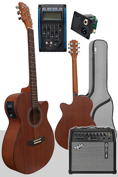 Midex PHX-188-50AMP 50W Şarjlı Bluetooth Amfili Full Elektro Akustik Gitar