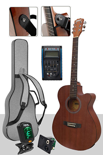 Midex PHX-188-50AMP 50W Şarjlı Bluetooth Amfili Full Elektro Akustik Gitar