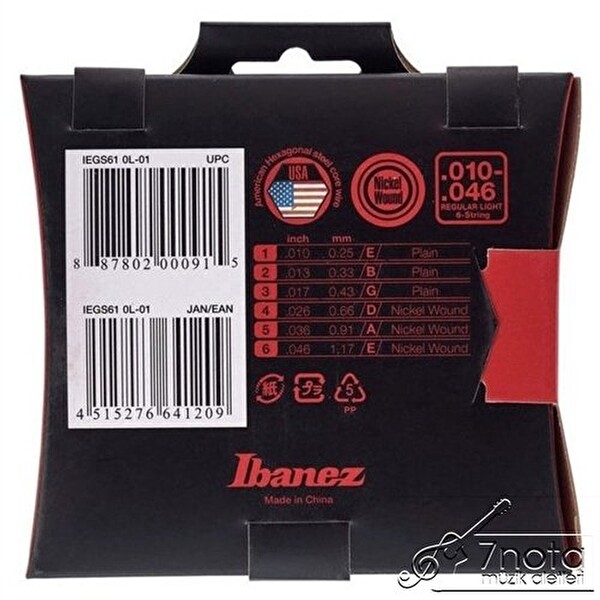 Ibanez IEGS61 10-46 Elektro Gitar Teli