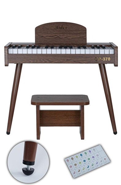 Midex CP-370C Ahşap Çocuk Piyanosu Pilli 37 Tuşlu Gerçek Piyano Tuşları
