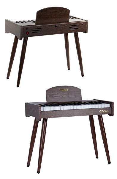 Midex CP-370C Ahşap Çocuk Piyanosu Pilli 37 Tuşlu Gerçek Piyano Tuşları