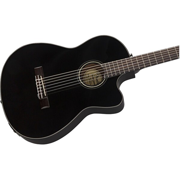 Fender CN-140SCE Nylon Thinline Black Elektro Klasik Gitar