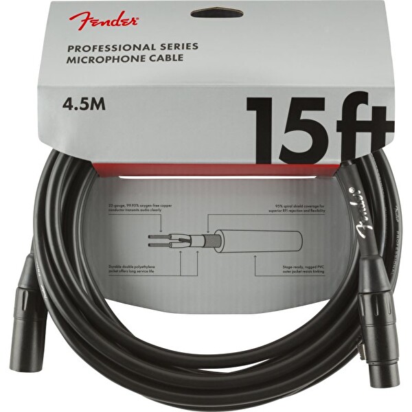 Fender Professional 4m Siyah Mikrofon Kablosu