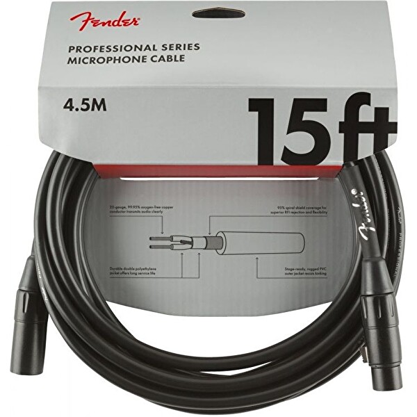 Fender Professional 4m Siyah Mikrofon Kablosu