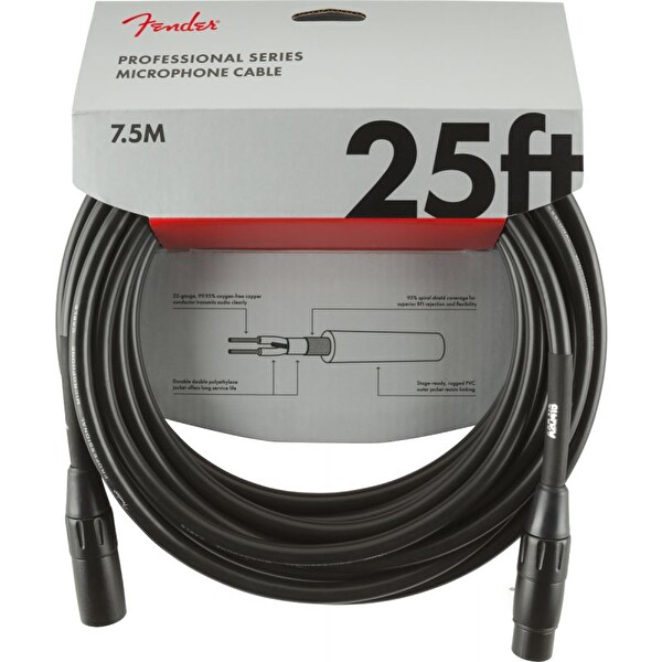 Fender Professional 7m Siyah Mikrofon Kablosu
