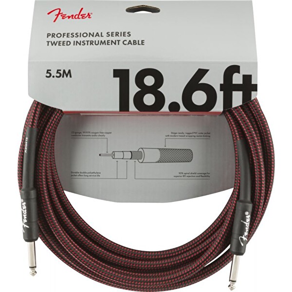 Fender Professional 5m Kırmızı Tweed Enstrüman Kablosu