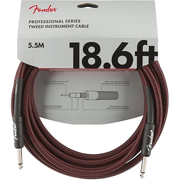 Fender Professional 5m Kırmızı Tweed Enstrüman Kablosu