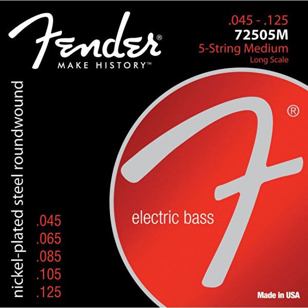 Fender 7250 Nickel Plated Steel Long Scale 7250-5M .045-.125 Bas Gitar Teli