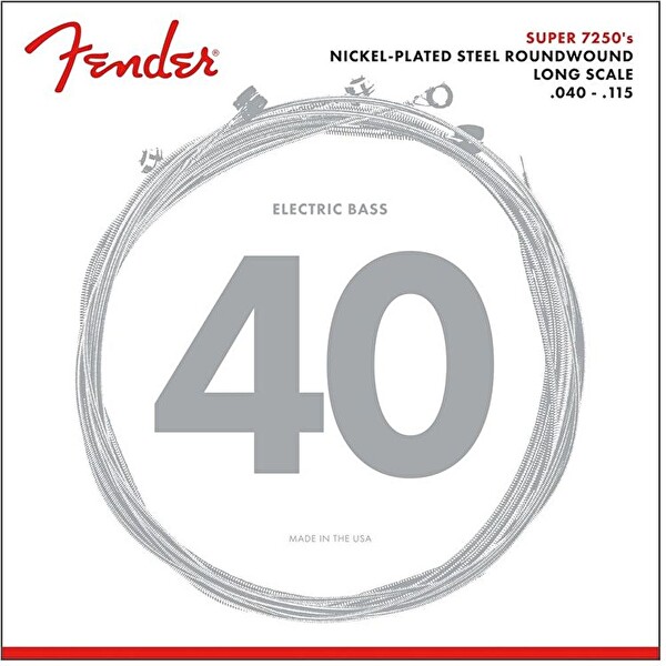 Fender 7250 Nickel Plated Steel Long Scale 7250-5L .040-.115 Bas Gitar Teli