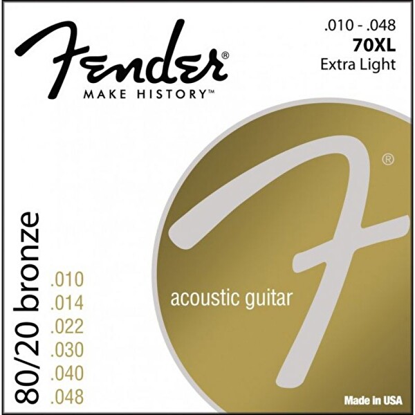 Fender 80/20 Bronze 70XL 10-48 Akustik Gitar Teli