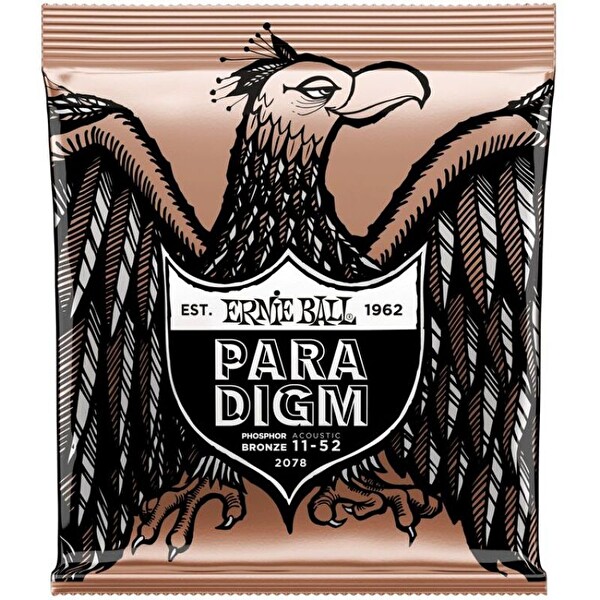 Ernie Ball P02078 Paradigm Light Fosfor Bronz 11-52 Akustik Gitar Tel Seti