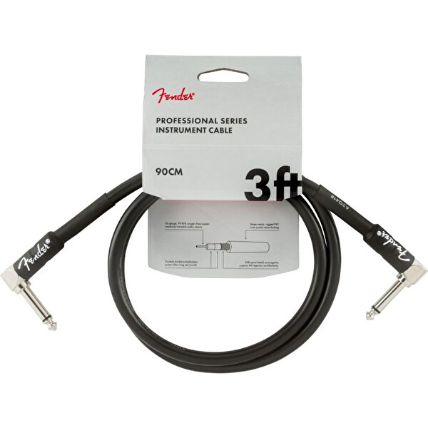 Fender Professional L/L Uçlu 90cm Siyah Patch Kablosu