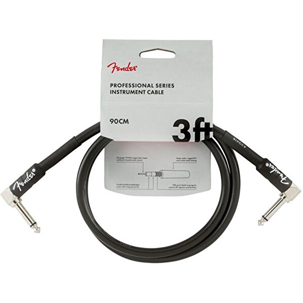 Fender Professional L/L Uçlu 90cm Siyah Patch Kablosu