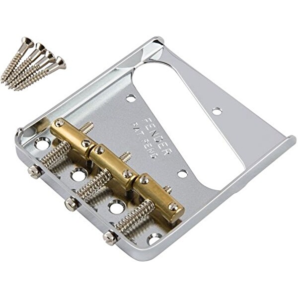 Fender 3-Saddle American Vintage Telecaster Bridge Assembly With Brass Saddles Chrome Köprü Yedek Parça