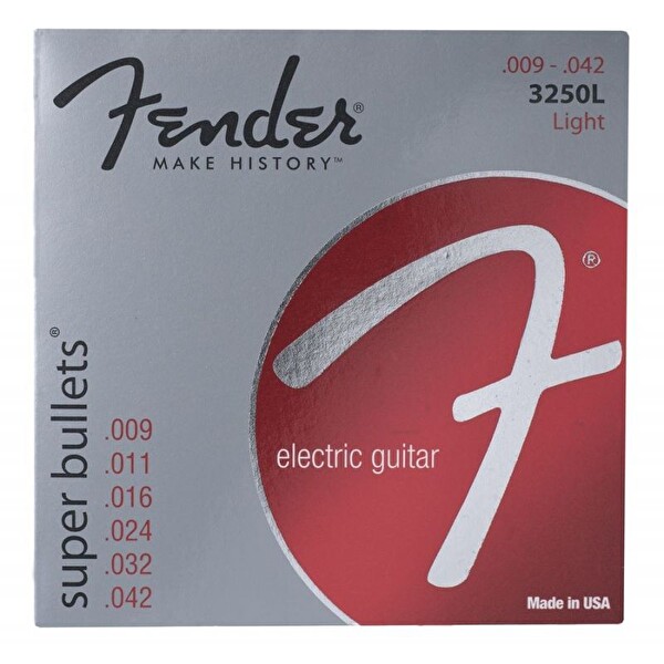 Fender Super Bullet Strings Nickel Plated Steel Bullet End 3250L .009-.042 Elektro Gitar Teli