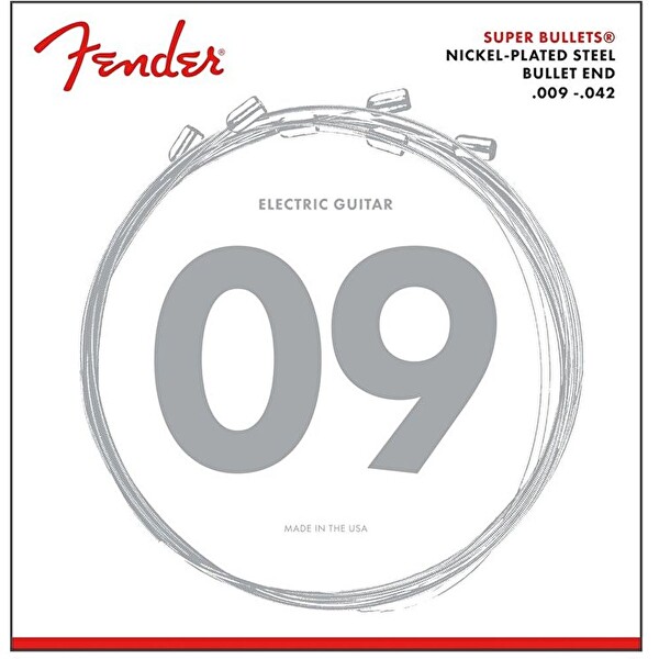 Fender Super Bullet Strings Nickel Plated Steel Bullet End 3250L .009-.042 Elektro Gitar Teli