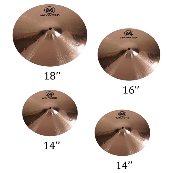 Maxword MY-40 PRO B8 Cymbal Bateri Zil Seti ( 2x14