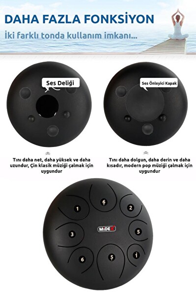 Midex TD-108BK Çelik Dil Davul Handpan 10