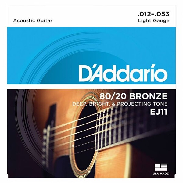 D'Addario EJ11 Akustik Tel Set Light
