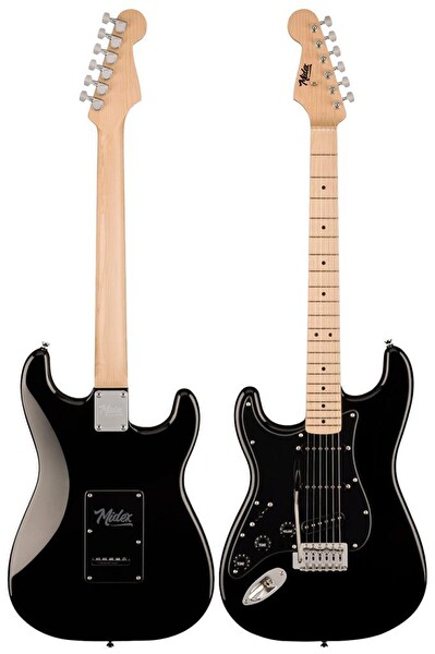Midex RPH-31BK Solak Elektro Gitar Seti Maple Klavye Strat Kasa SSS Manyetik