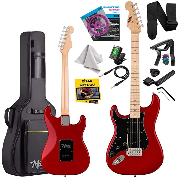 Midex RPH-31RD Solak Elektro Gitar Seti Maple Klavye Strat Kasa SSS Manyetik